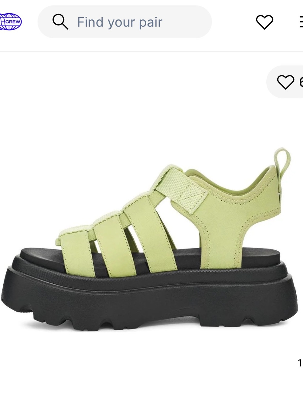 UGG Lime Green Platform Fisherman Sandals - Picture 3 of 8